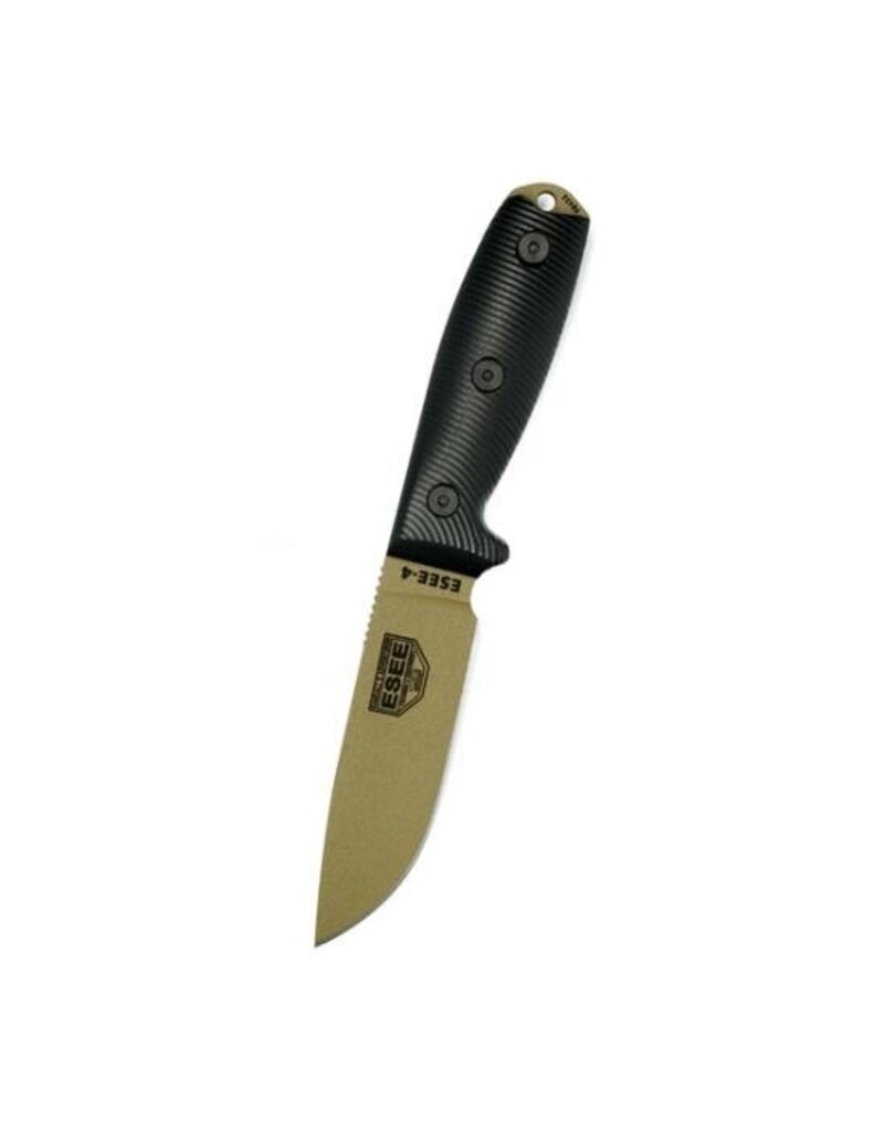 ESEE Knives Couteaux ESEE-4 manche 3D en G10 Noir, lame en Carth Foncé