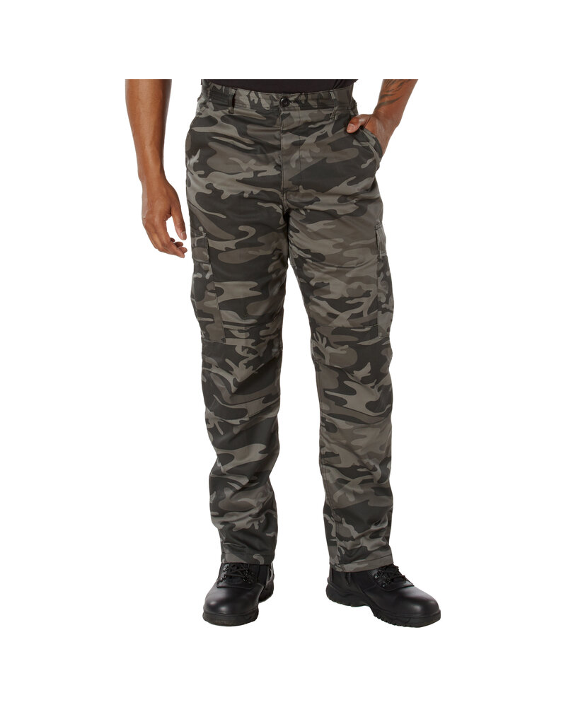 Rothco Relaxed Fit Zipper Fly BDU Pants Black Camo