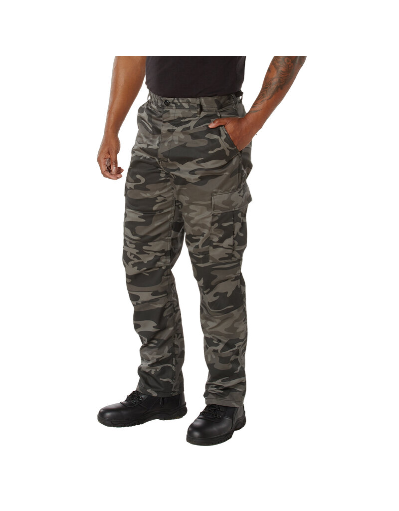 Rothco Pantalon BDU coupe décontractée avec braguette zippée camouflage noir