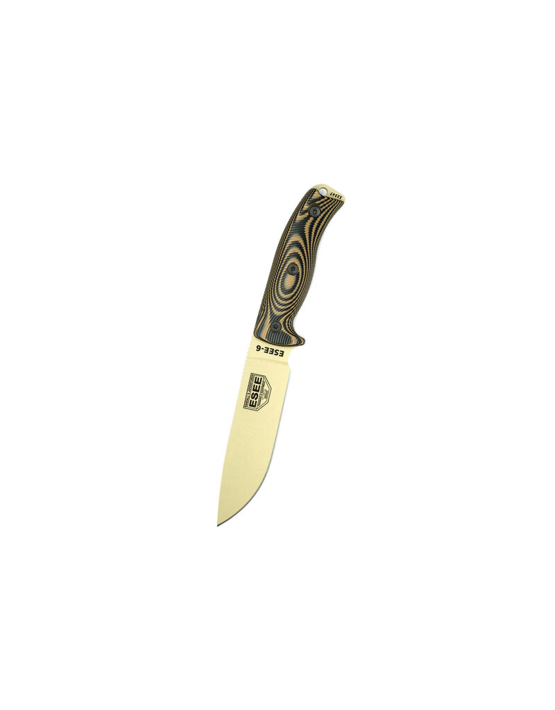 ESEE Knives Lame ESEE-6 Desert Tan, manche 3D en coyote/g10 noir