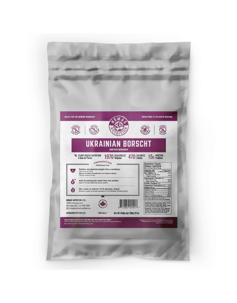Nomad Nutrition 10 servings Multi-Serving Bag of Ukrainian Borscht