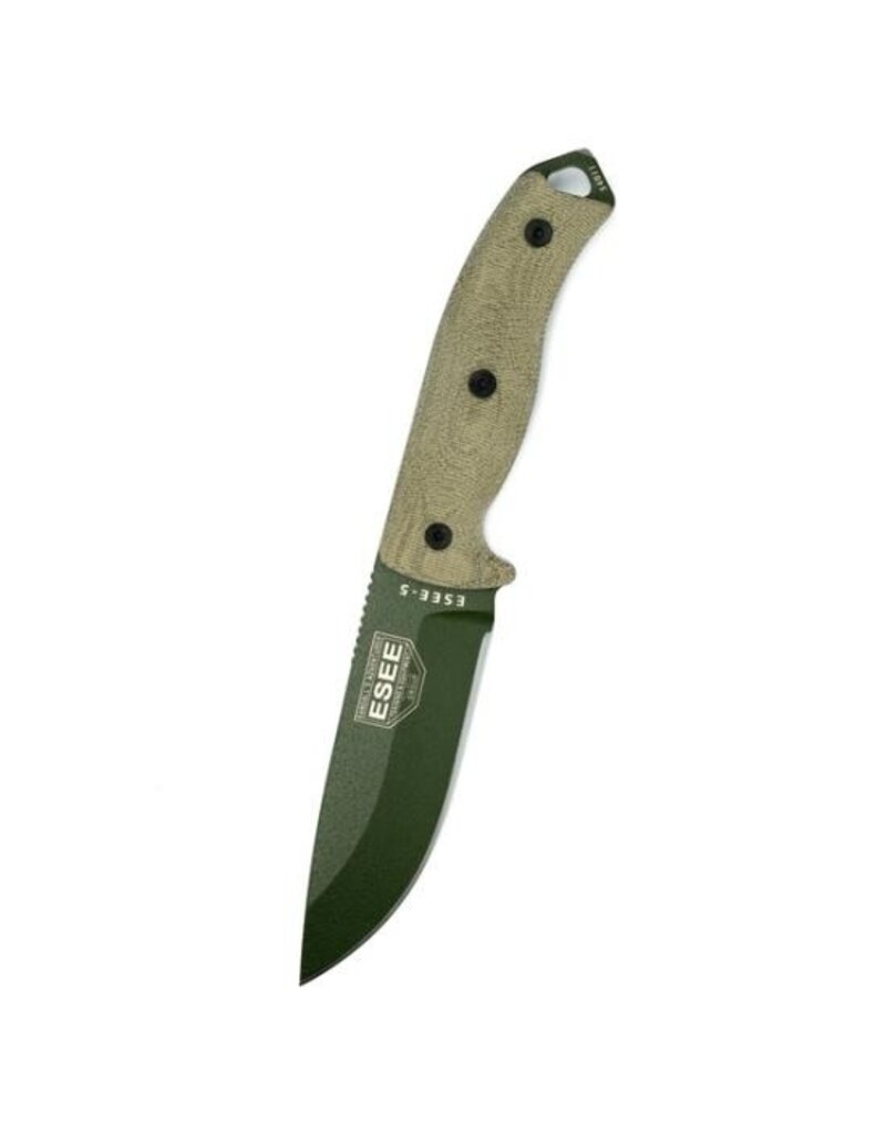 ESEE Knives ESEE-5 Lame OD poignée en toile verte Micarta 3D