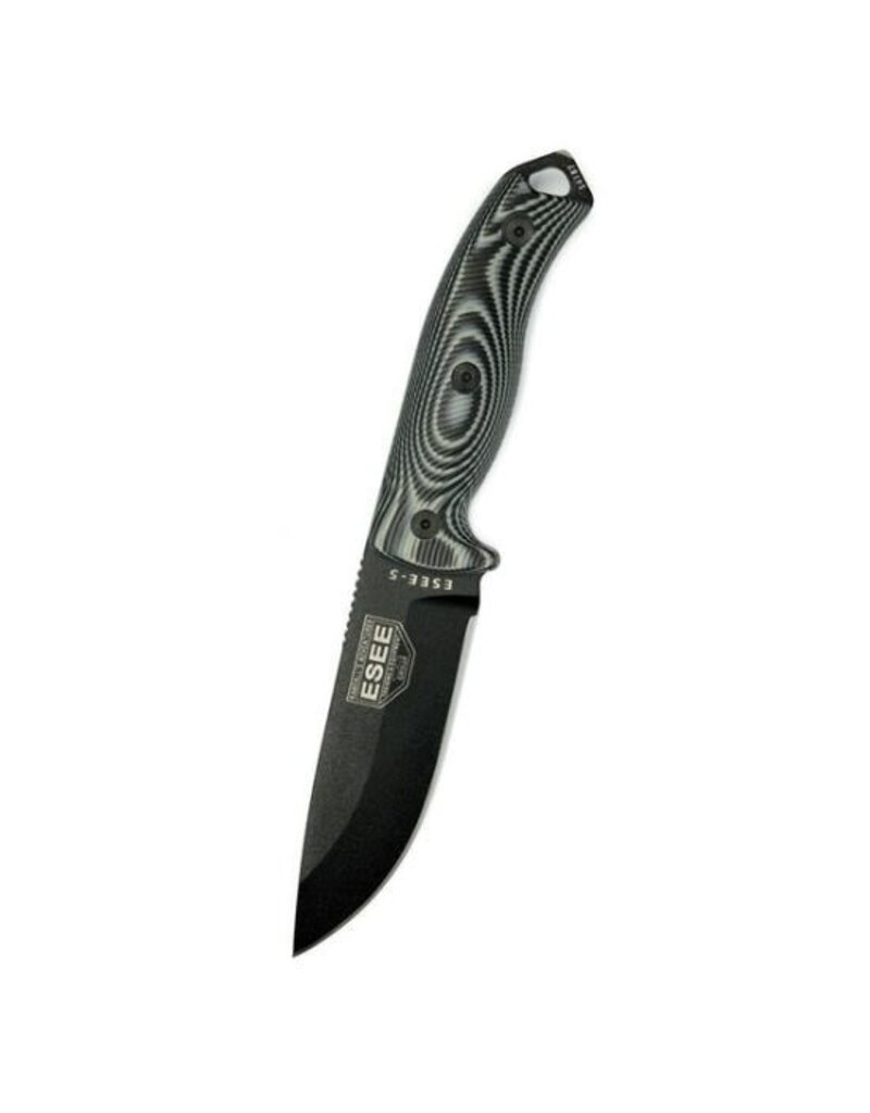 ESEE Knives ESEE-5 lame noire Poignée 3D en G10 gris/noir
