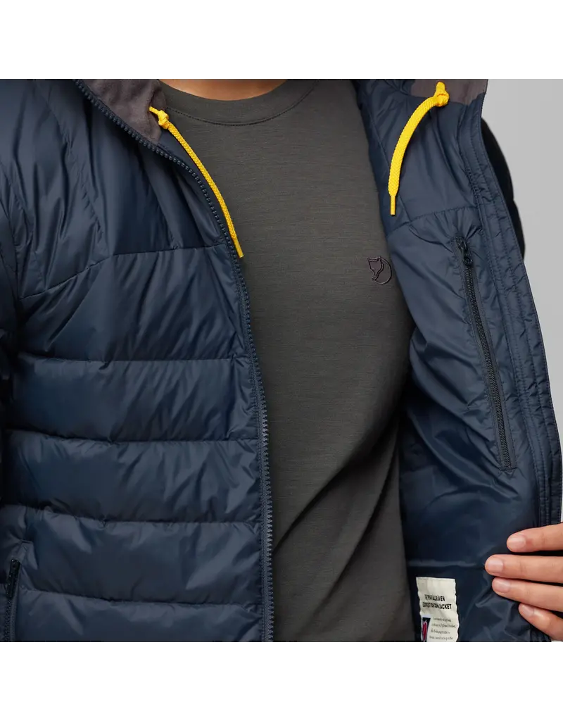 Fjällräven Sweat à capuche Expedition Pack Down vert-jaune moutarde