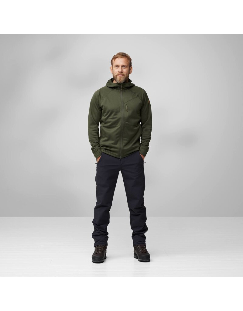 Fjällräven Sweat à capuche polaire Abisko Grid Deep Forest