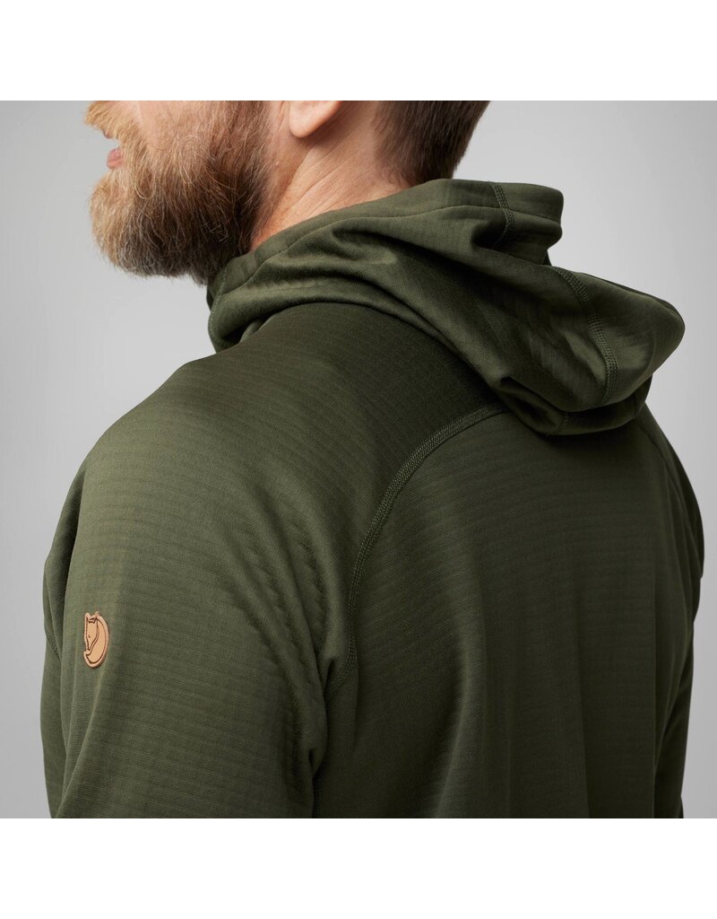 Fjällräven Sweat à capuche polaire Abisko Grid Deep Forest