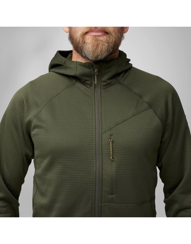 Fjällräven Sweat à capuche polaire Abisko Grid Deep Forest