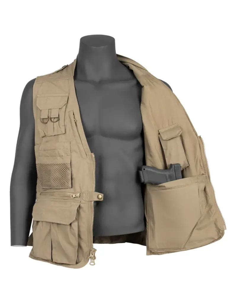 Fox Outdoor Products Gilet de voyage dissimulé avancé Khaki