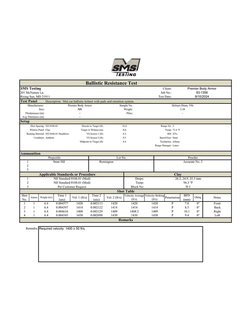 Premier Body Armor Casque balistique Fortis Flat Dark Earth