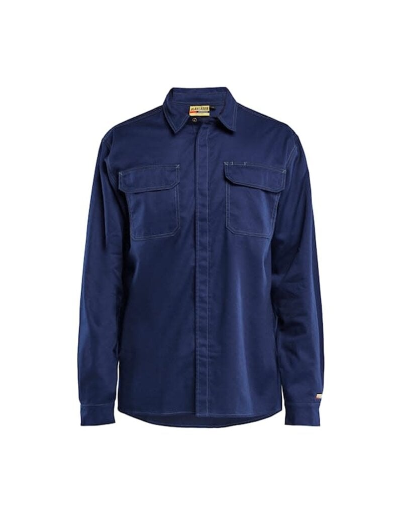 Blaklader Workwear Fire Retardant Collared Shirt Navy Blue