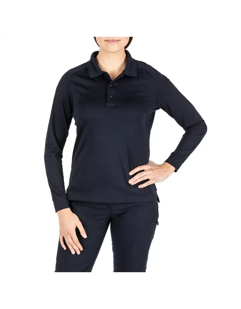 5.11 Tactical Polo Performance à manches longues pour femme, bleu marine foncé