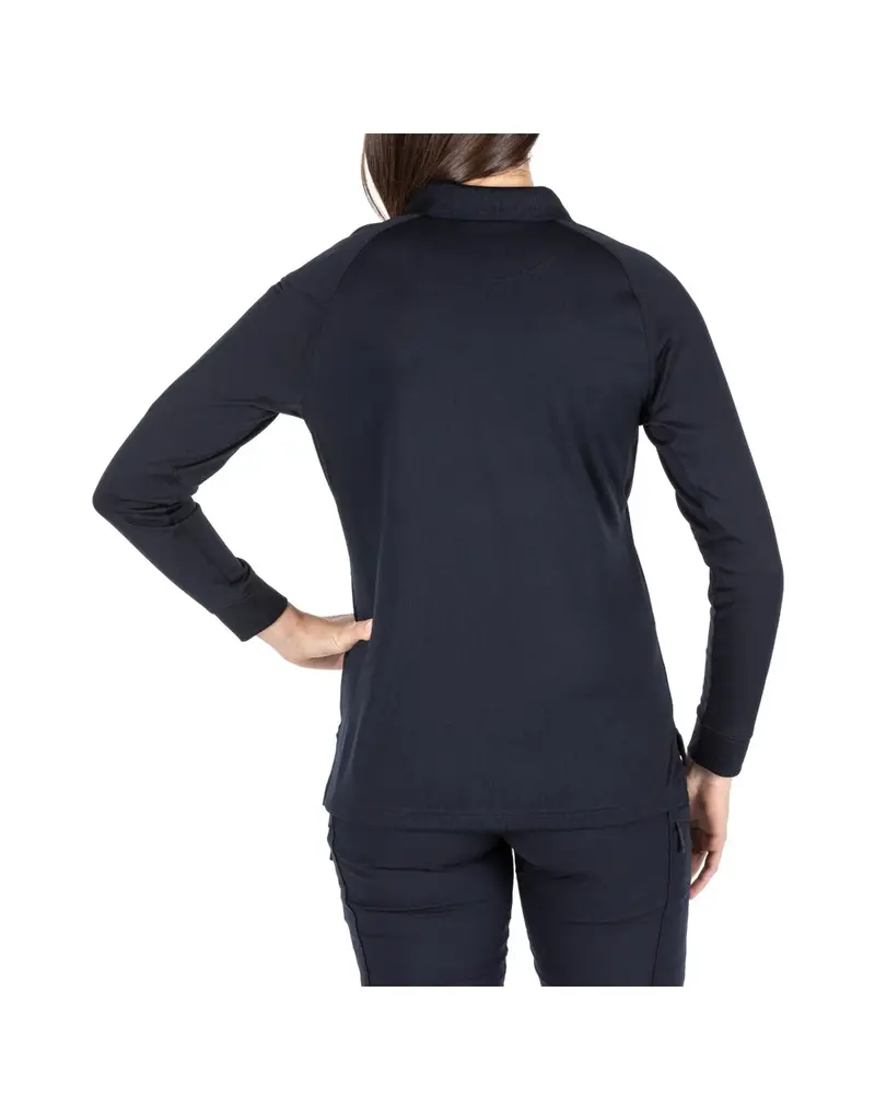5.11 Tactical Polo Performance à manches longues pour femme, bleu marine foncé