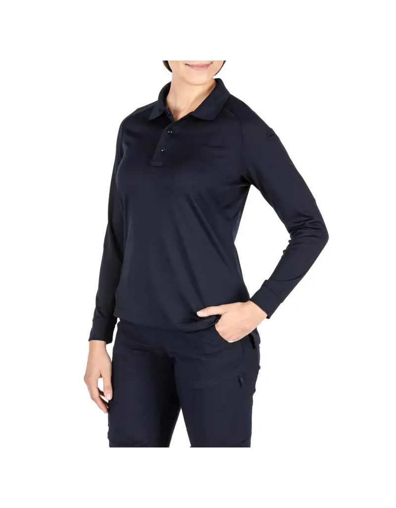 5.11 Tactical Polo Performance à manches longues pour femme, bleu marine foncé