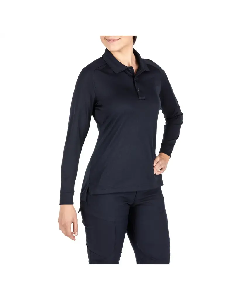 5.11 Tactical Polo Performance à manches longues pour femme, bleu marine foncé