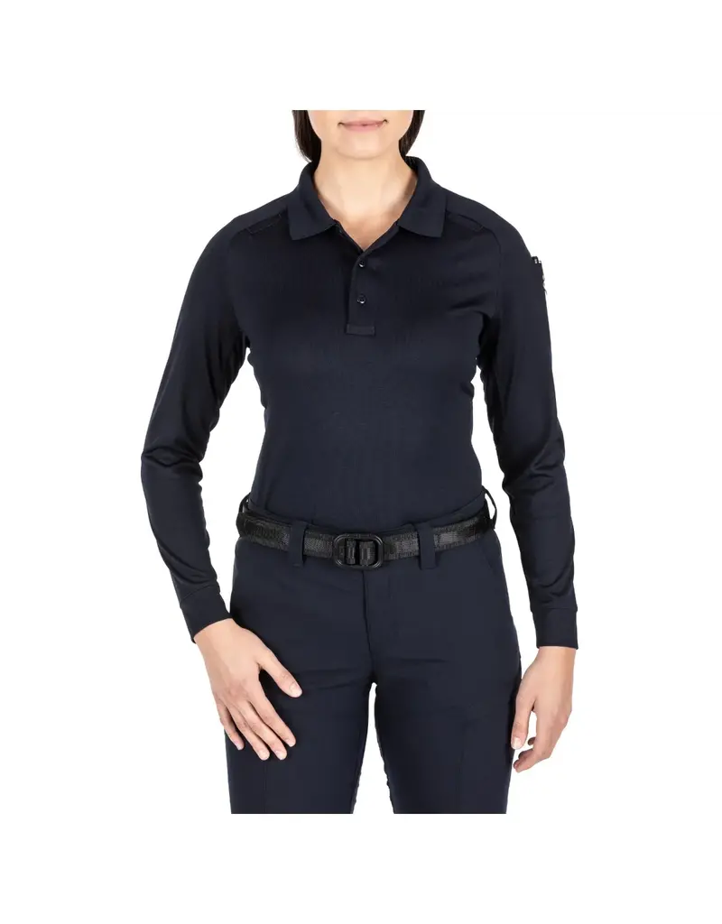 5.11 Tactical Polo Performance à manches longues pour femme, bleu marine foncé