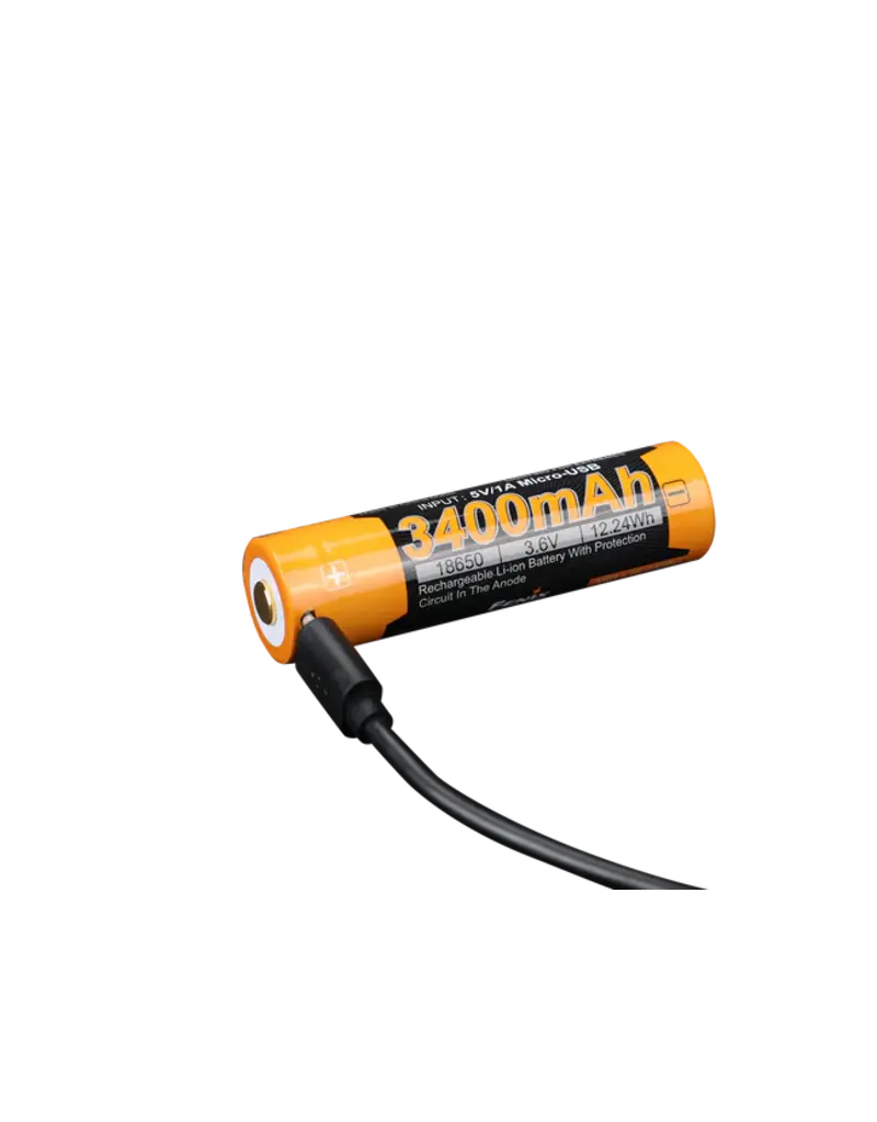 Fenix 3400mAh 18650 Battery with Micro-USB Charging Port