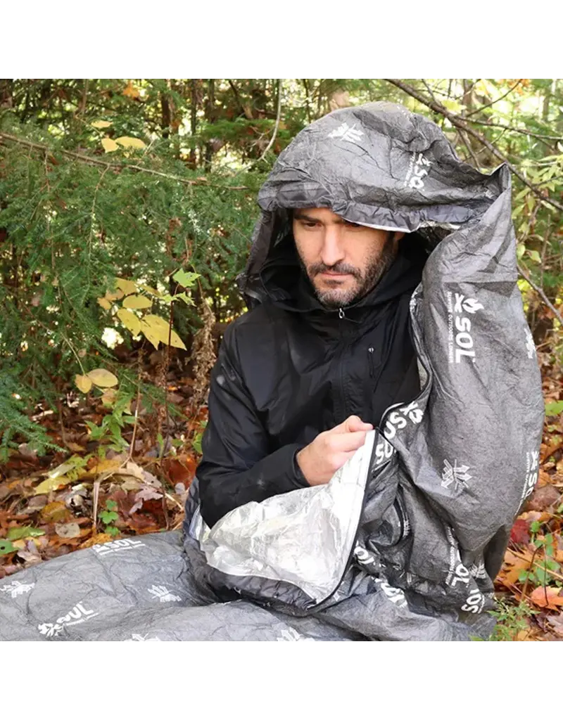 Survive Outdoors Longer Bivouac Escape XL avec capuche grise