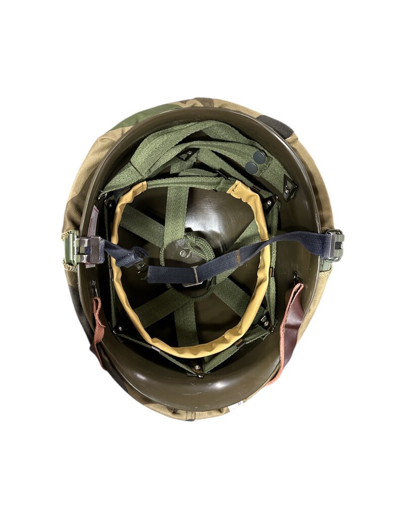 Genuine Casque M1 en acier style américain, couleur olive, avec housse de camouflage intérieure