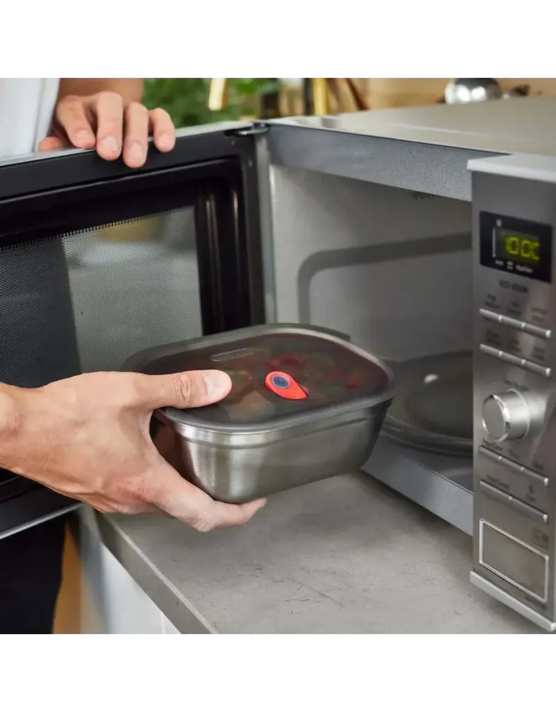 Black+Blum Boîte à aliments en acier gris et rouge