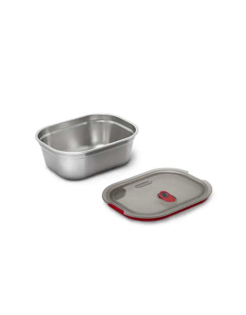 Black+Blum Boîte à aliments en acier gris et rouge