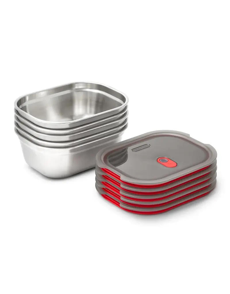 Black+Blum Boîte à aliments en acier gris et rouge