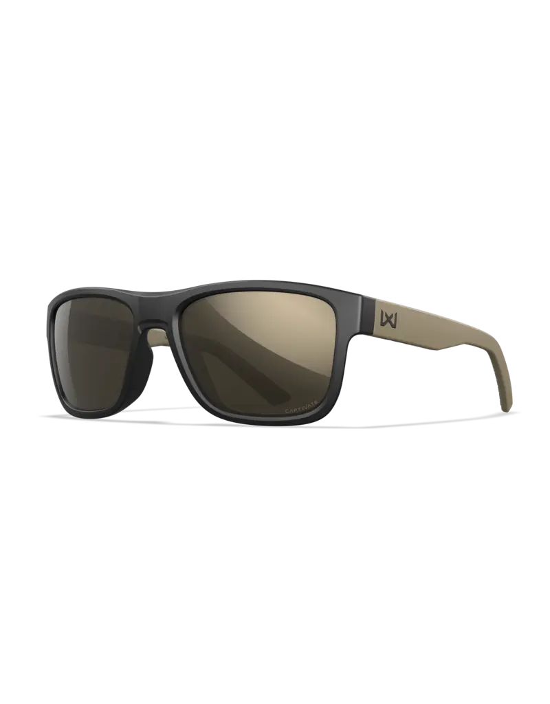 WileyX Cadre Ovation noir mat et beige avec miroir en tungstène Captivate