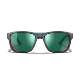 WileyX Ovation Matte Graphite Frame with Captivate Pol Green Mirror Lenses
