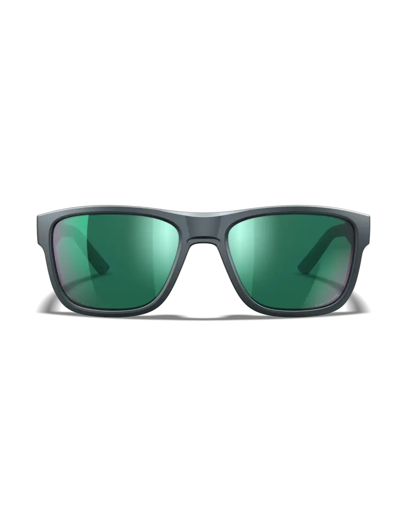 WileyX Ovation Matte Graphite Frame with Captivate Pol Green Mirror Lenses