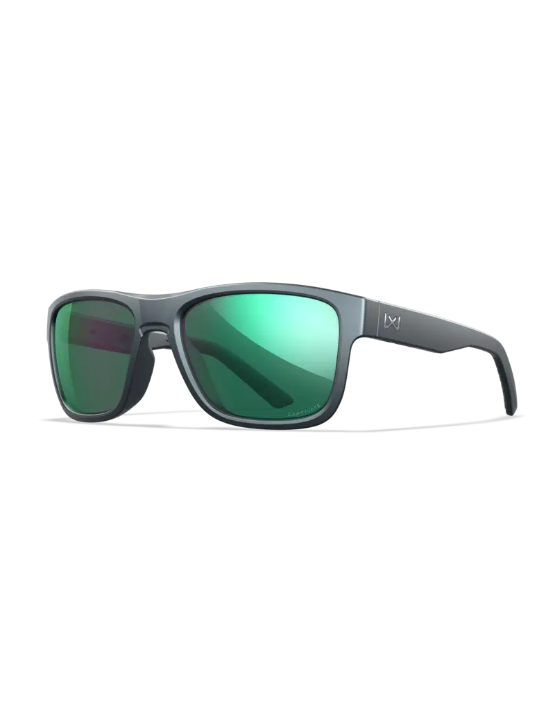 WileyX Ovation Matte Graphite Frame with Captivate Pol Green Mirror Lenses