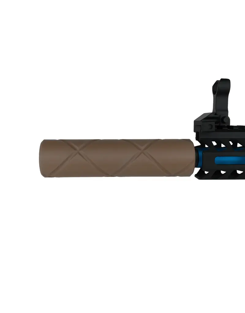 Stealthridge Silencieux factice rainuré pour airsoft 14 mm CCW (taille fine 30 mm), couleur sable