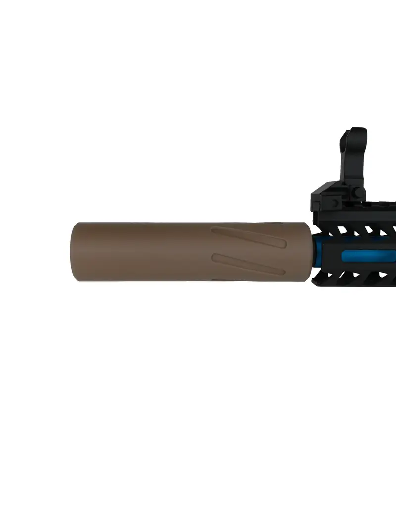 Stealthridge Spiral Flute Airsoft Mock Suppressor 14mm CCW Tan