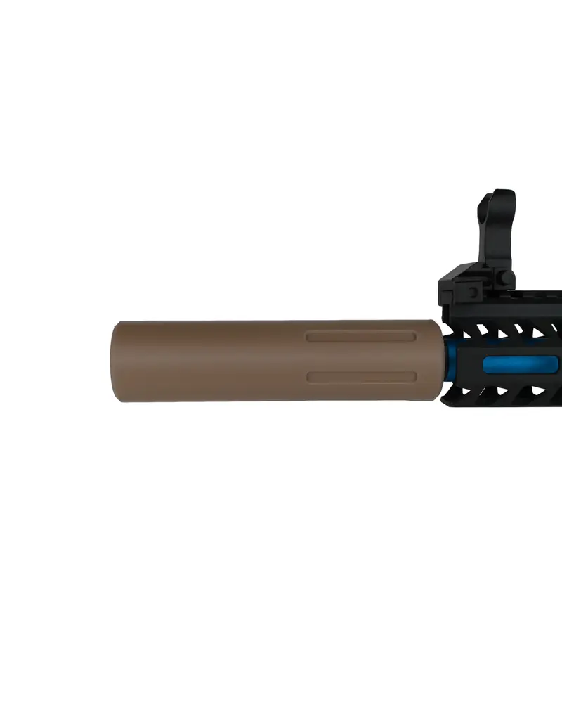 Stealthridge Straight Flute Airsoft Mock Suppressor 14mm CCW Tan