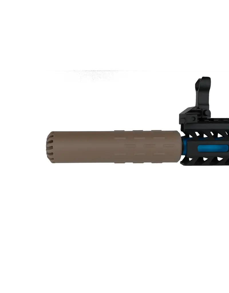 Stealthridge Silencieux factice Vortex Airsoft 14 mm CCW 140 mm (Slim Fit 30 mm) Tan