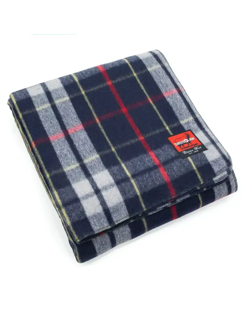 Swiss Link Collection de couverture à carreaux en laine classique Twilight