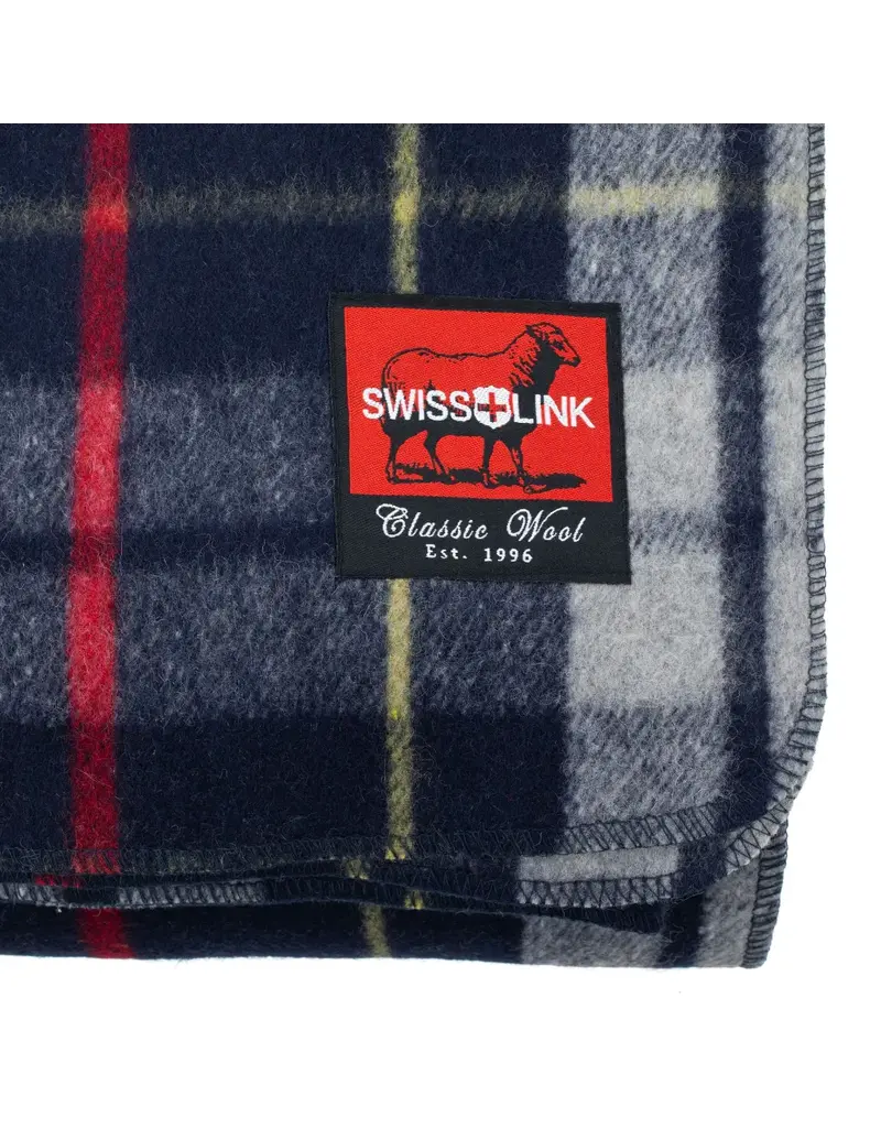 Swiss Link Collection de couverture à carreaux en laine classique Twilight