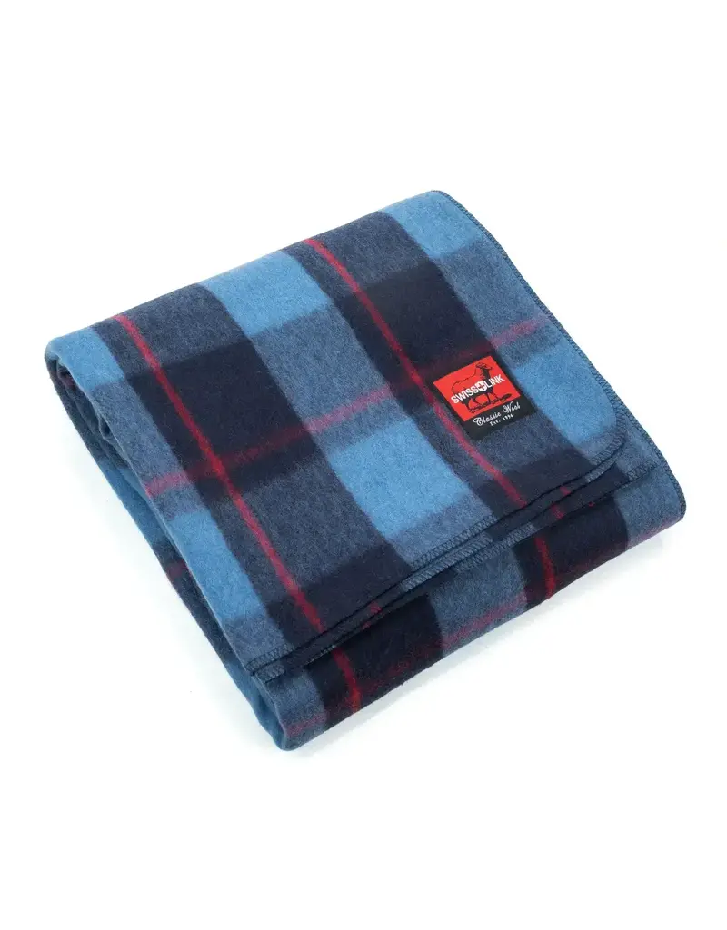 Swiss Link Sky Blue Classic Wool Blanket Plaid Collection