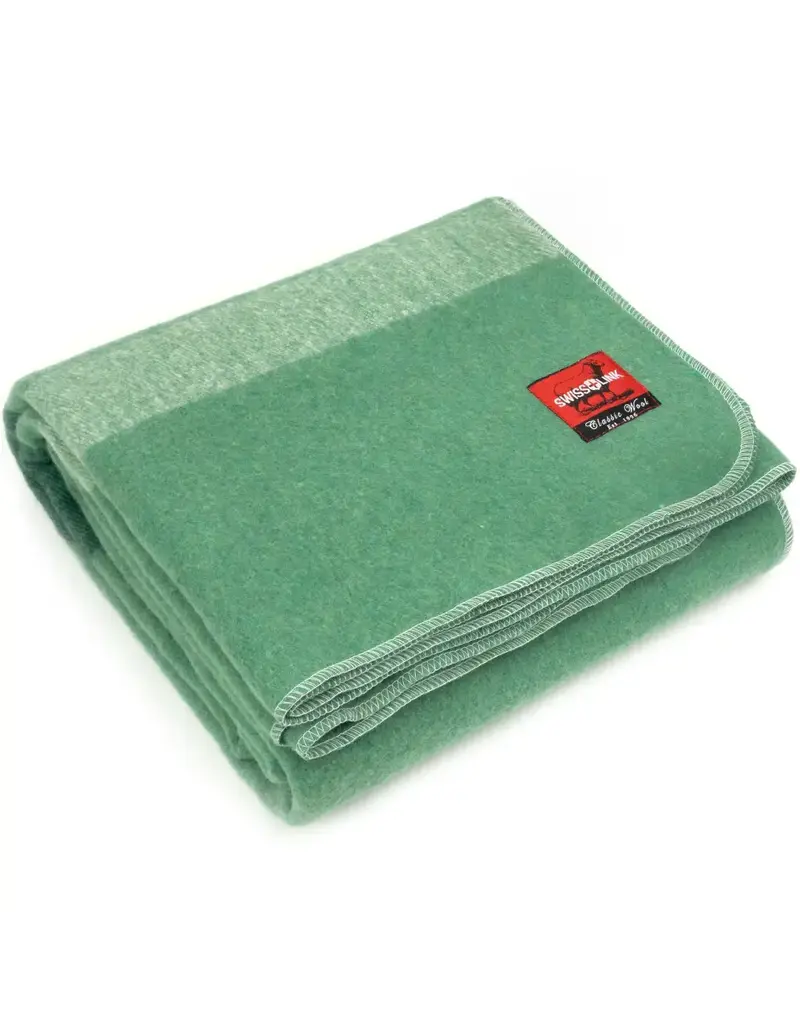 Swiss Link Couverture classique en laine vert sauge