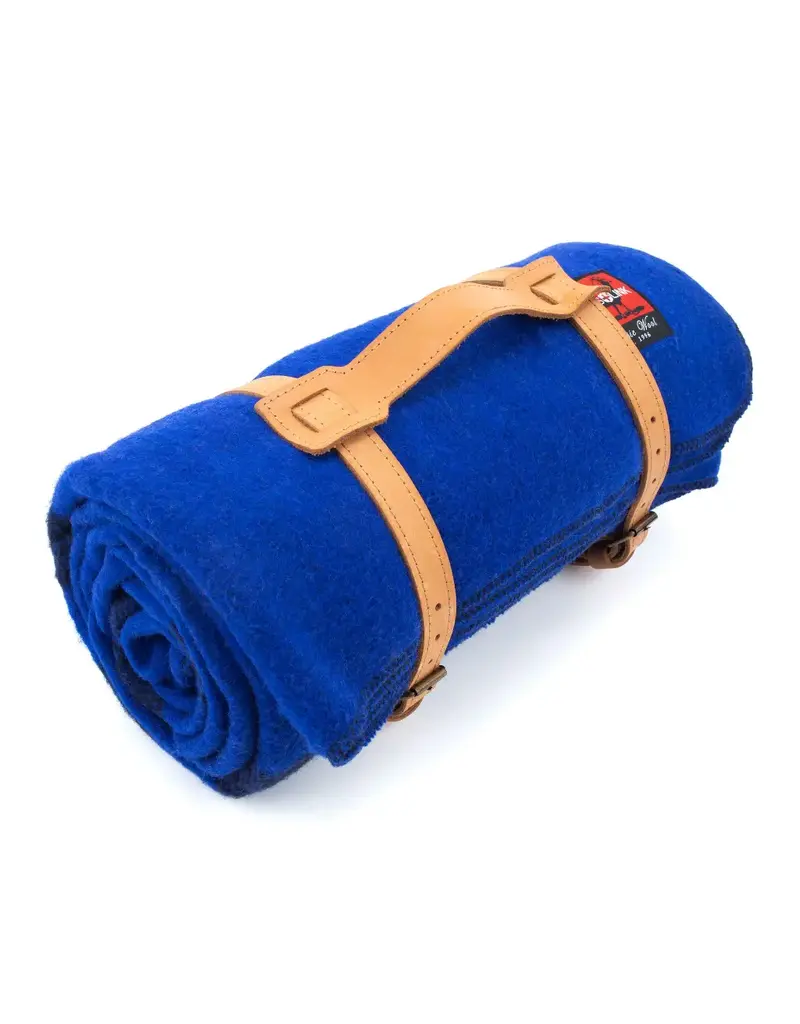 Swiss Link Royal Blue Classic Wool Blanket
