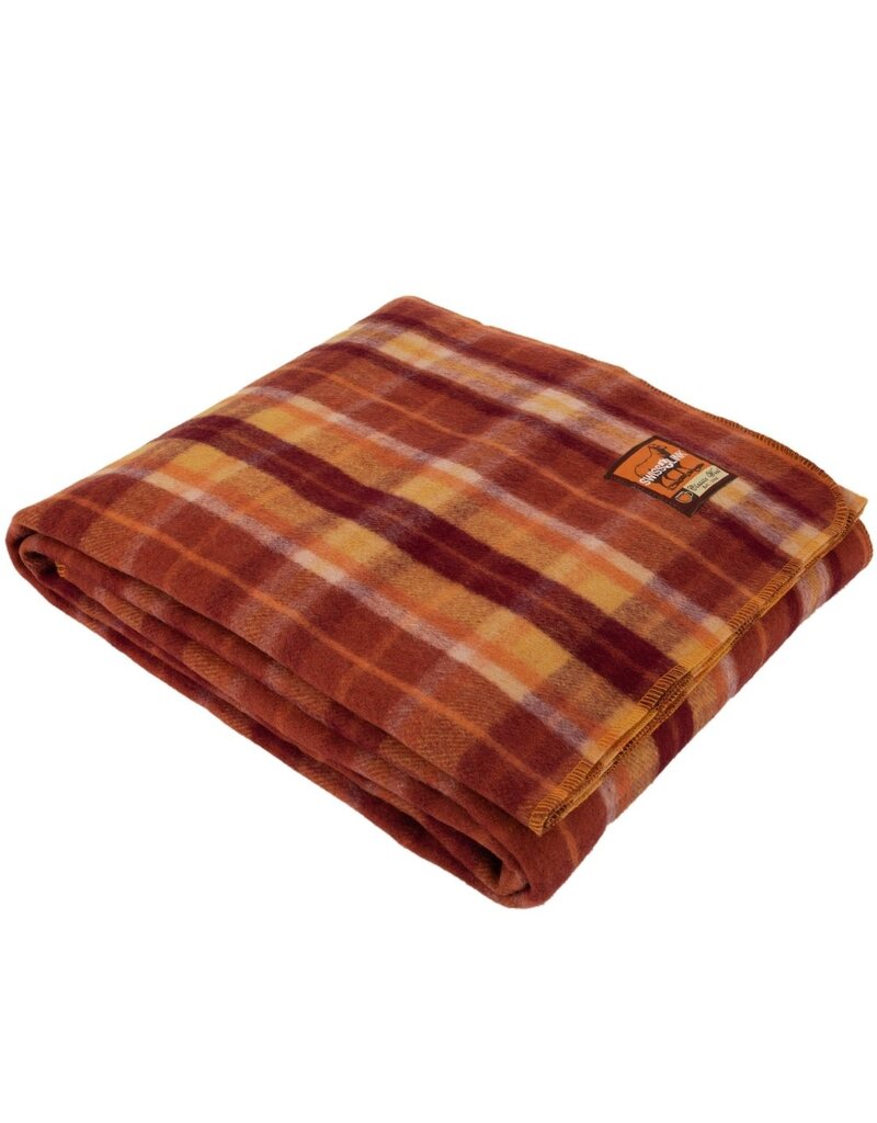 Swiss Link Pumpkin Spice Plaid Classic Wool Blanket Café Edition