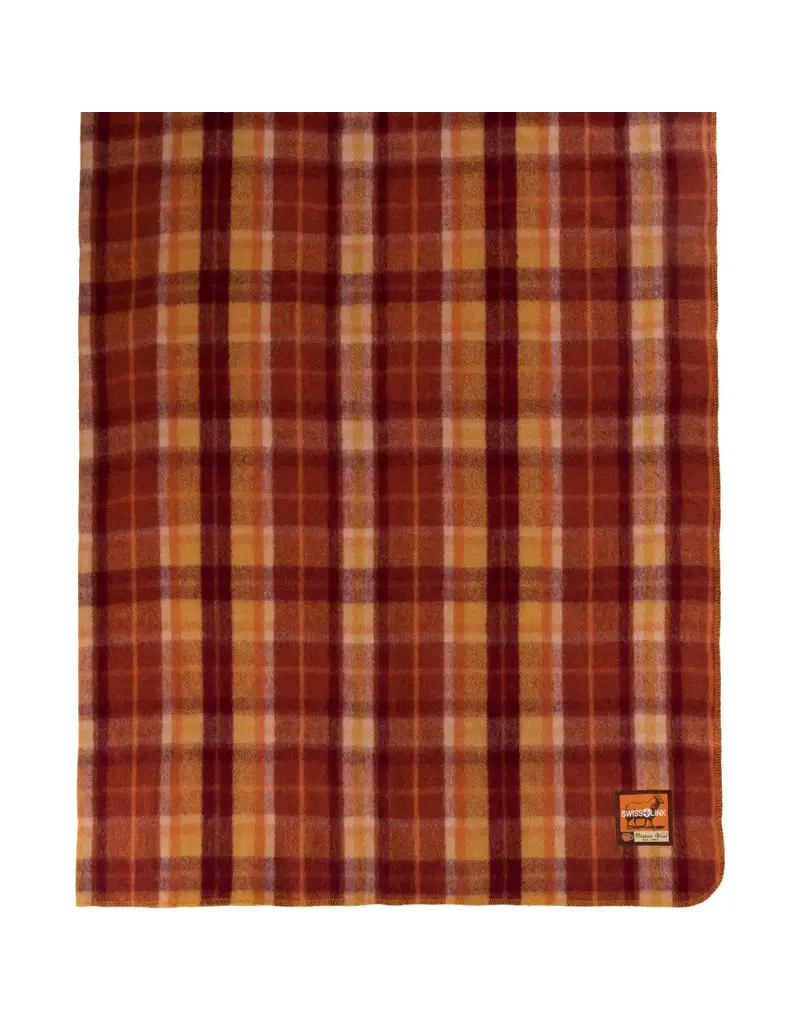 Swiss Link Pumpkin Spice Plaid Classic Wool Blanket Café Edition