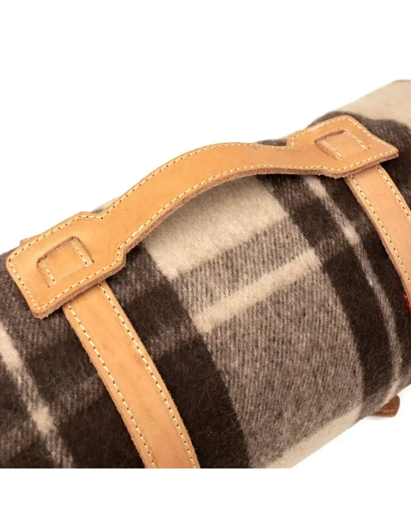 Swiss Link Leather Carrier for Blanket, Bedroll, or Sleeping Bag