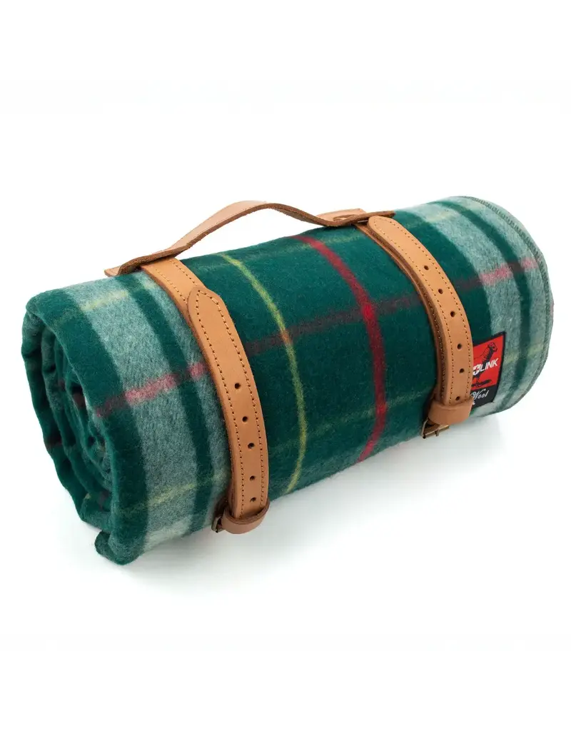 Swiss Link Emerald Green Classic Wool Blanket Plaid Collection