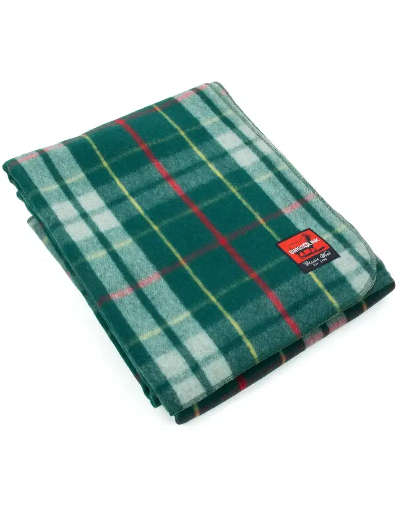 Swiss Link Emerald Green Classic Wool Blanket Plaid Collection