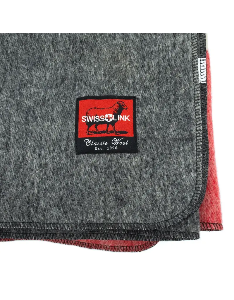 Swiss Link Couverture classique en laine Crimson Point