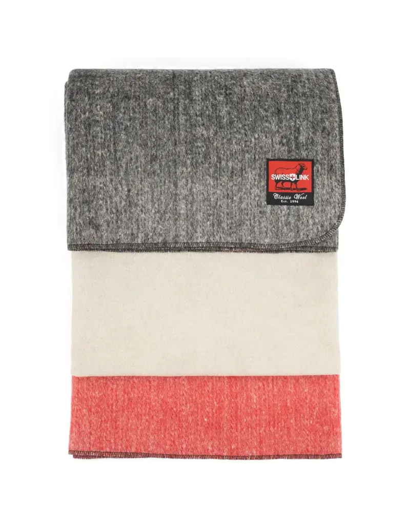 Swiss Link Couverture classique en laine Crimson Point