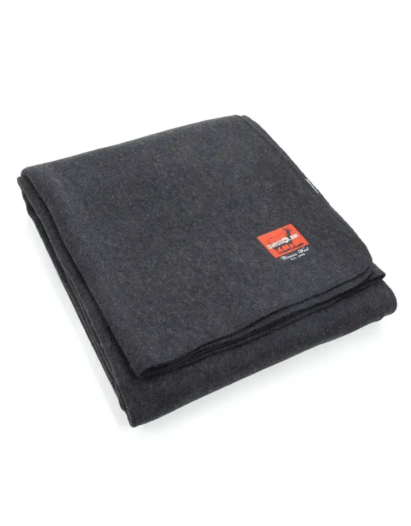 Swiss Link Charcoal Grey Classic Wool Blanket 80/20
