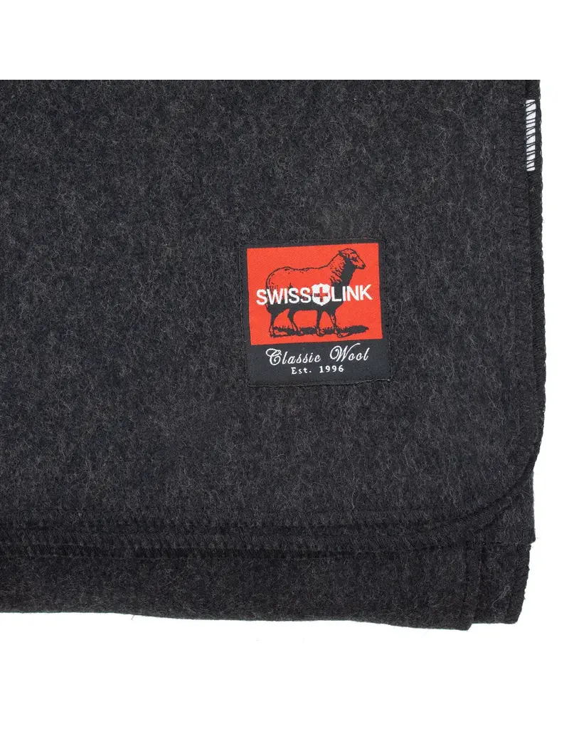 Swiss Link Couverture classique en laine gris anthracite 80/20