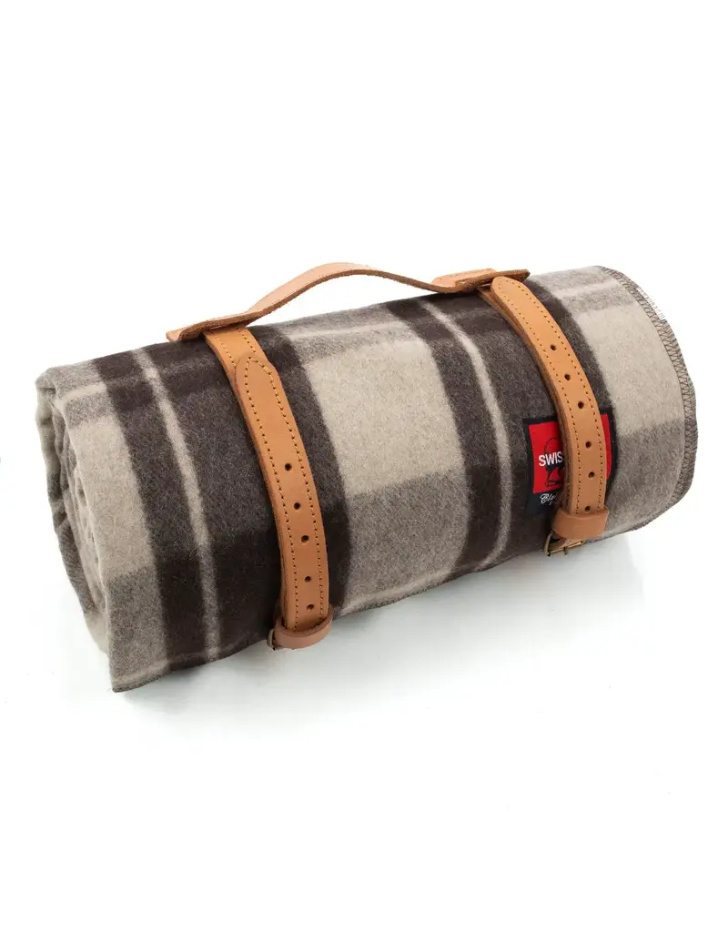 Swiss Link Cabin Brown Classic Wool Blanket Plaid Collection