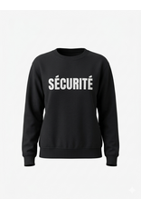 S+ Sweat-shirt noir à col rond pour la sécurité
