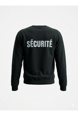 S+ Sweat-shirt noir à col rond pour la sécurité